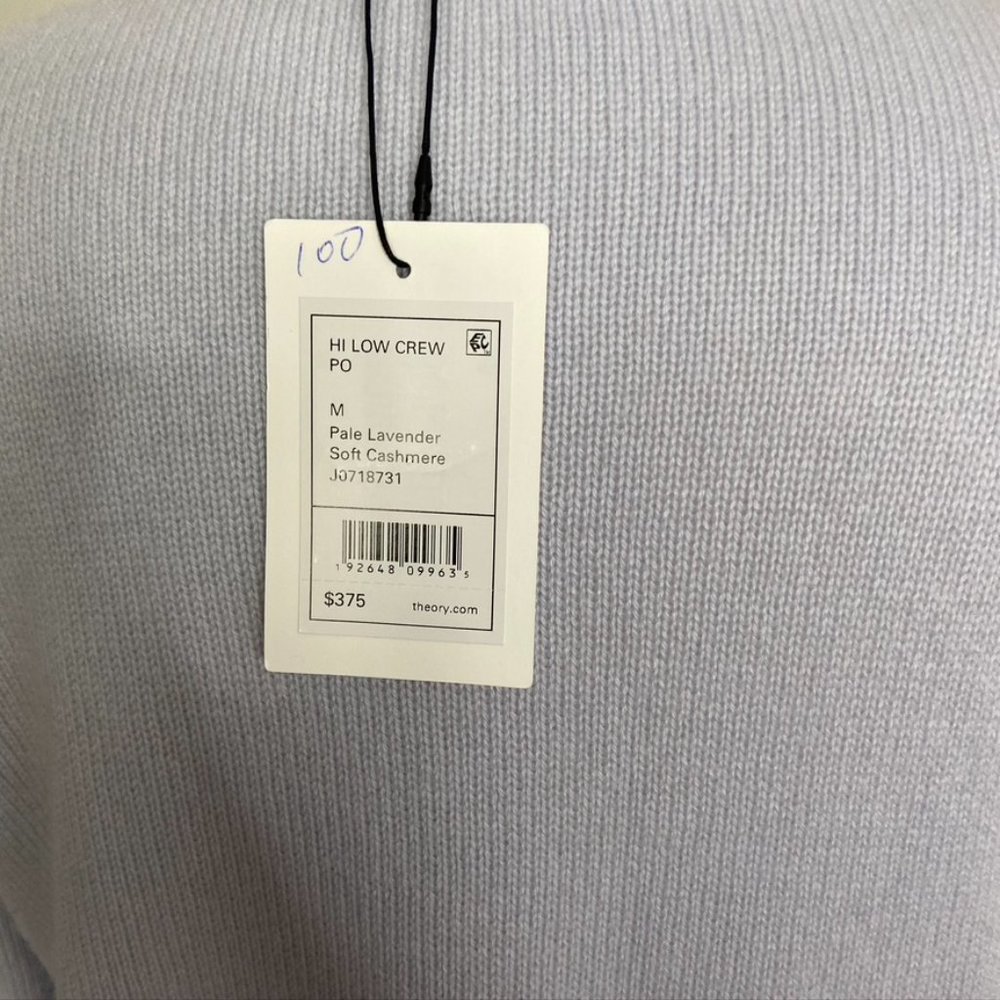 THEORY Soft Cashmere Hi Low Sweater Pale Lavender - Picture 8 of 10